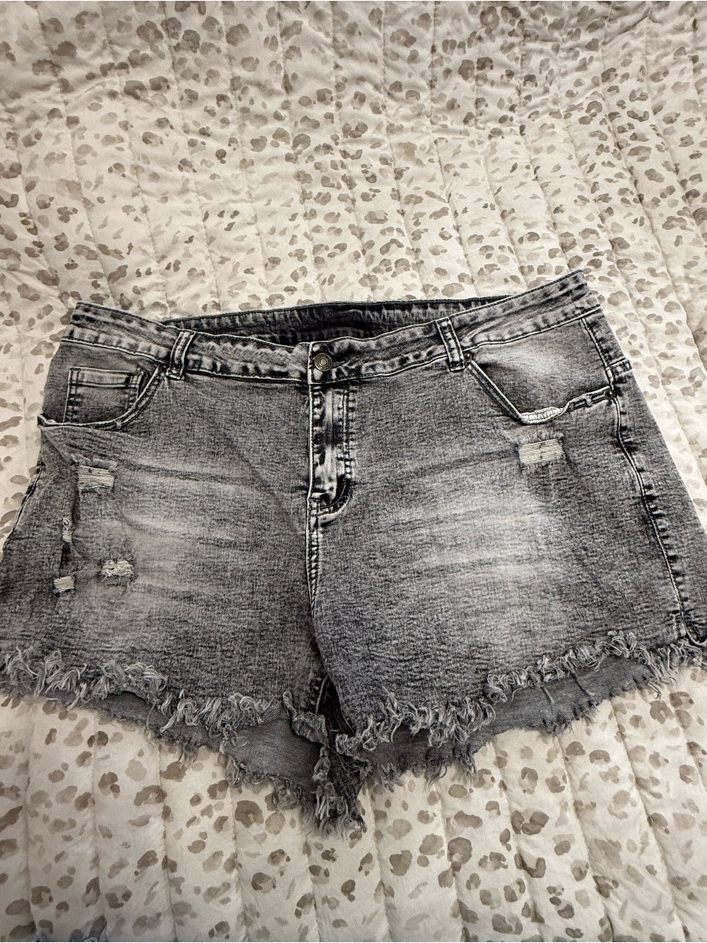 Amazon Women's Distressed Jean Shorts - Grey Wash